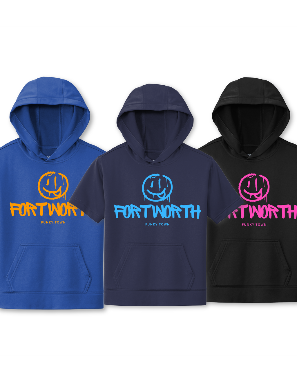 Fort Worth Graffiti Short-Sleeve Hooded Sweatshirt